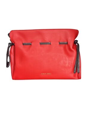 NWT Badgley Mischka Red Vegan Leather Drawstring Bucket Crossbody Bag